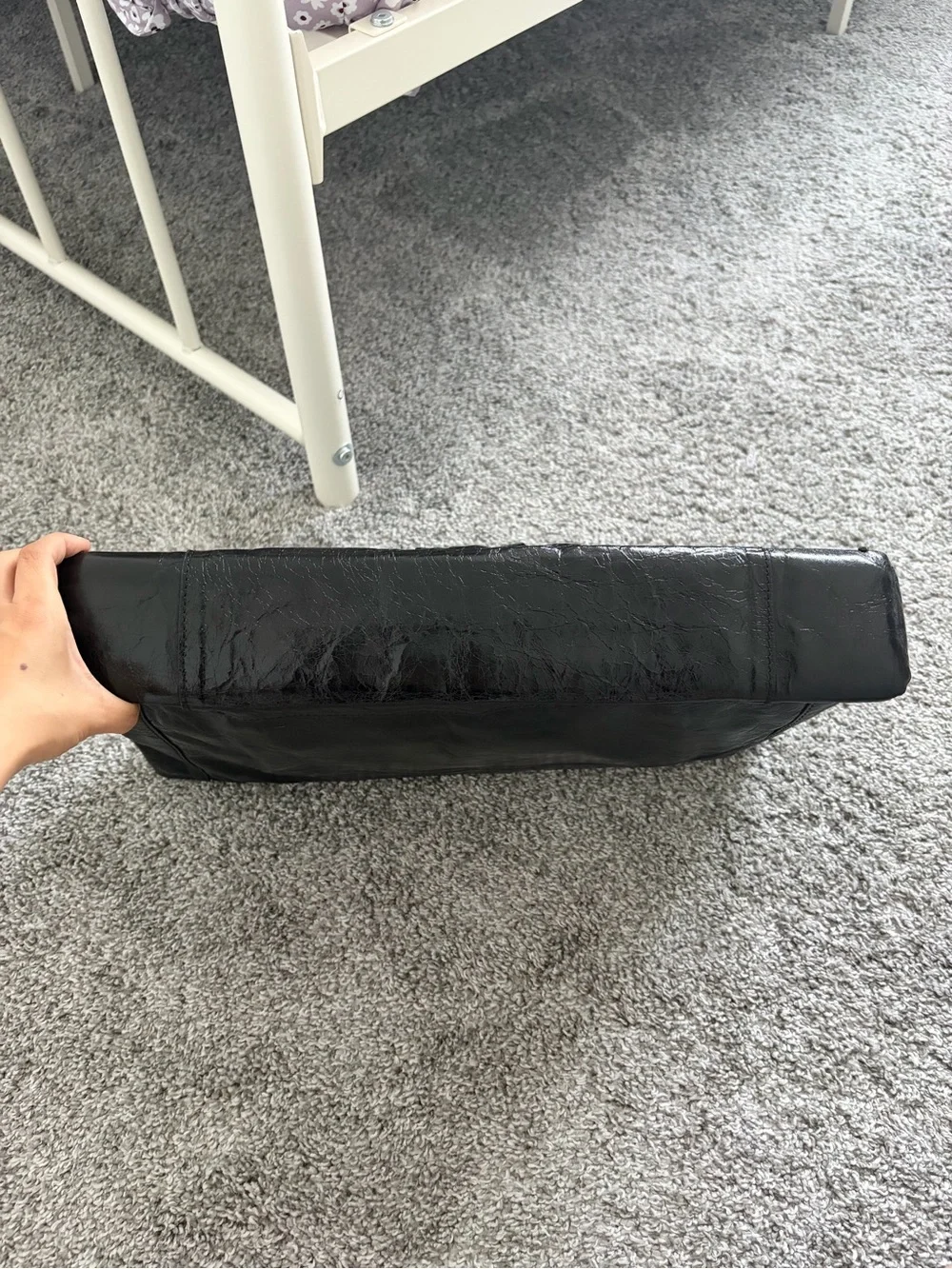 RARE Fendi JUMBO HUGE Black Baguette Whipstitch Clutch - Document Holder